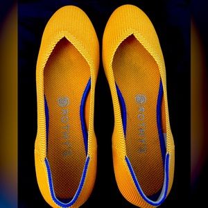 Mustard yellow Rothy’s flats—Fully washable!